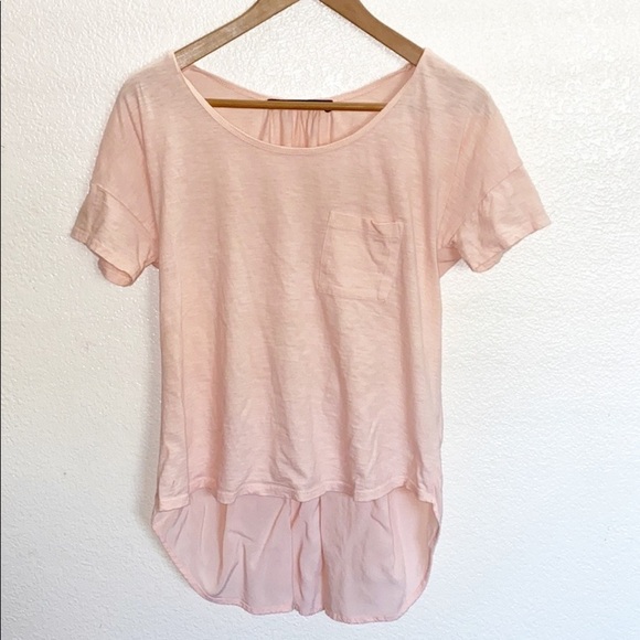 Amadi Light Pink Gathered Back Short Sleeve Shirt - Picture 1 of 9